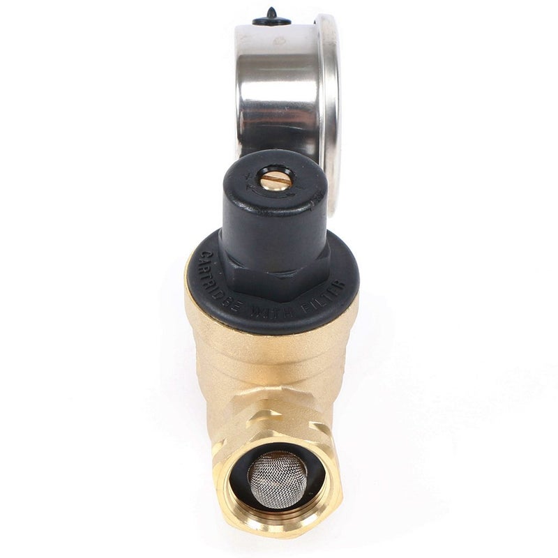 U.S. Solid 3/4" GHT RV Water Pressure Regulator, Adjustable Lead-Free Brass Water Regulator Valve with Gauge & Filter for RV, Camper & Garden Hose - Image 3